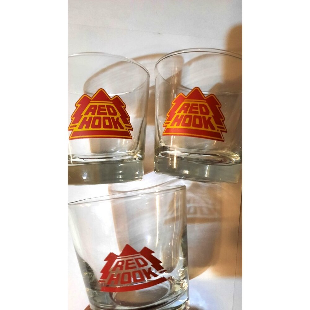 Red Hook Logo‎ Whiskey Rock Glasses Set Of 3